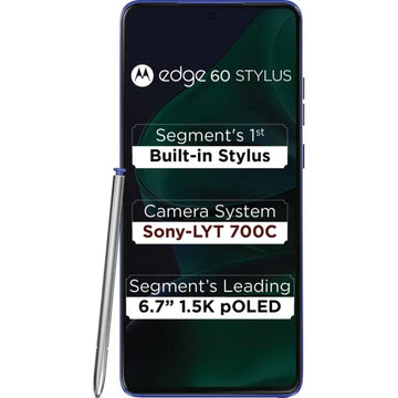 Motorola EDGE 60 STYLUS 5G 16.94 Centimeter (6.67) Dual Camera 50MP + 13MP & 32 MP Front Camera 120Hz Super HD+ 1.5K pOLED Display Snapdragon® 7s Gen 2 Octa Core Processor Smartphones Mobile